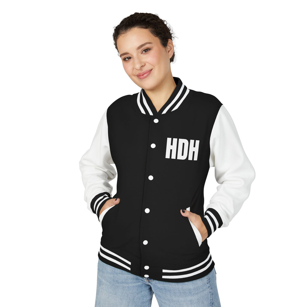HDH Unisex Heavyweight Letterman Jacket, Stylish Team Jacket, Casual Streetwear