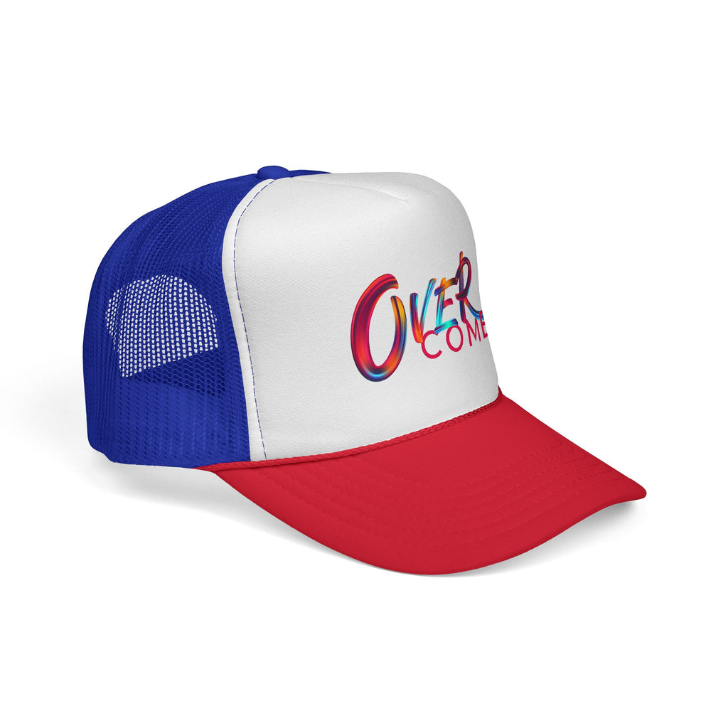 Overcomer Trucker Cap - Vibrant Brushstroke Faith Hat
