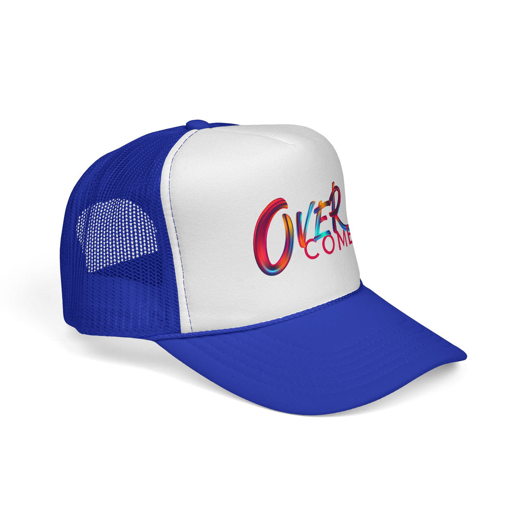 Overcomer Trucker Cap - Vibrant Brushstroke Faith Hat