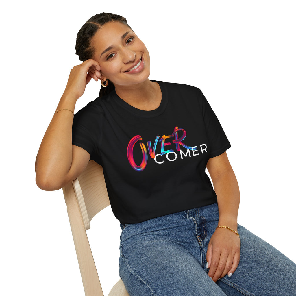 Over Colorful Script T-Shirt — Bold 'OVER' Graphic Tee