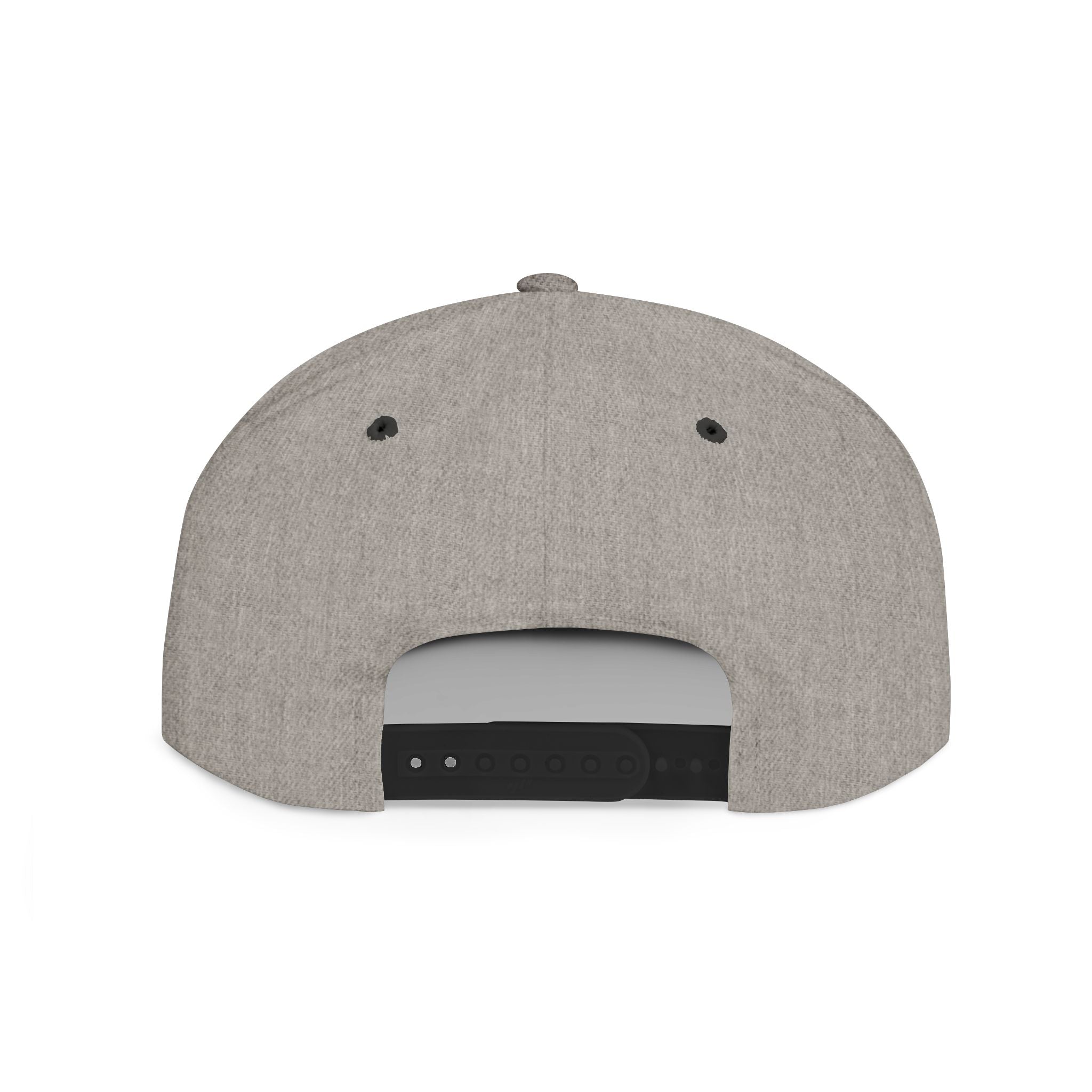 Flat Bill Snapback Hat — Minimal White Embroidered Logo Cap
