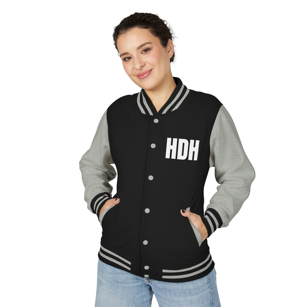 HDH Unisex Heavyweight Letterman Jacket, Stylish Team Jacket, Casual Streetwear