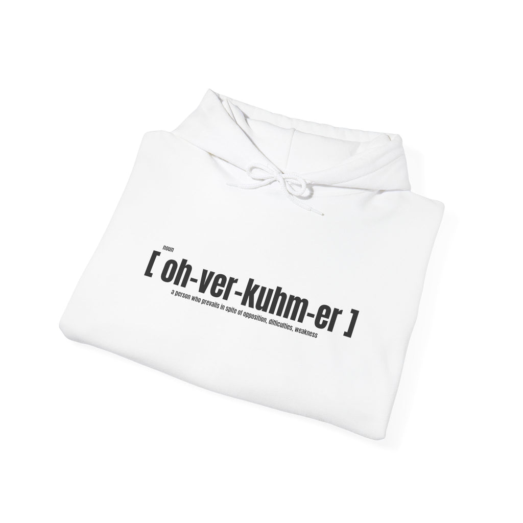 Ovoker Hoodie — “oh-ver-kuhm-er” Pronunciation Hoodie with ‘stand unshaken’ Sleeve Print