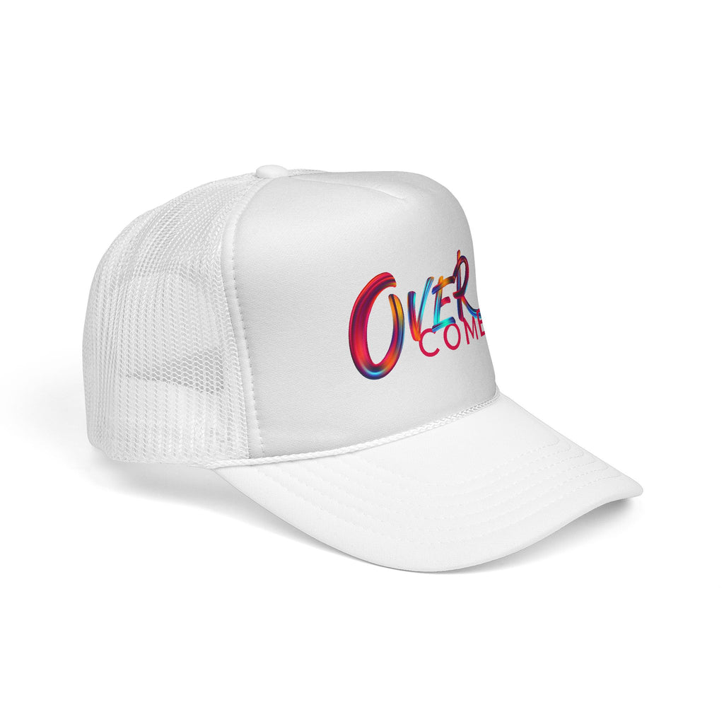 Overcomer Trucker Cap - Vibrant Brushstroke Faith Hat