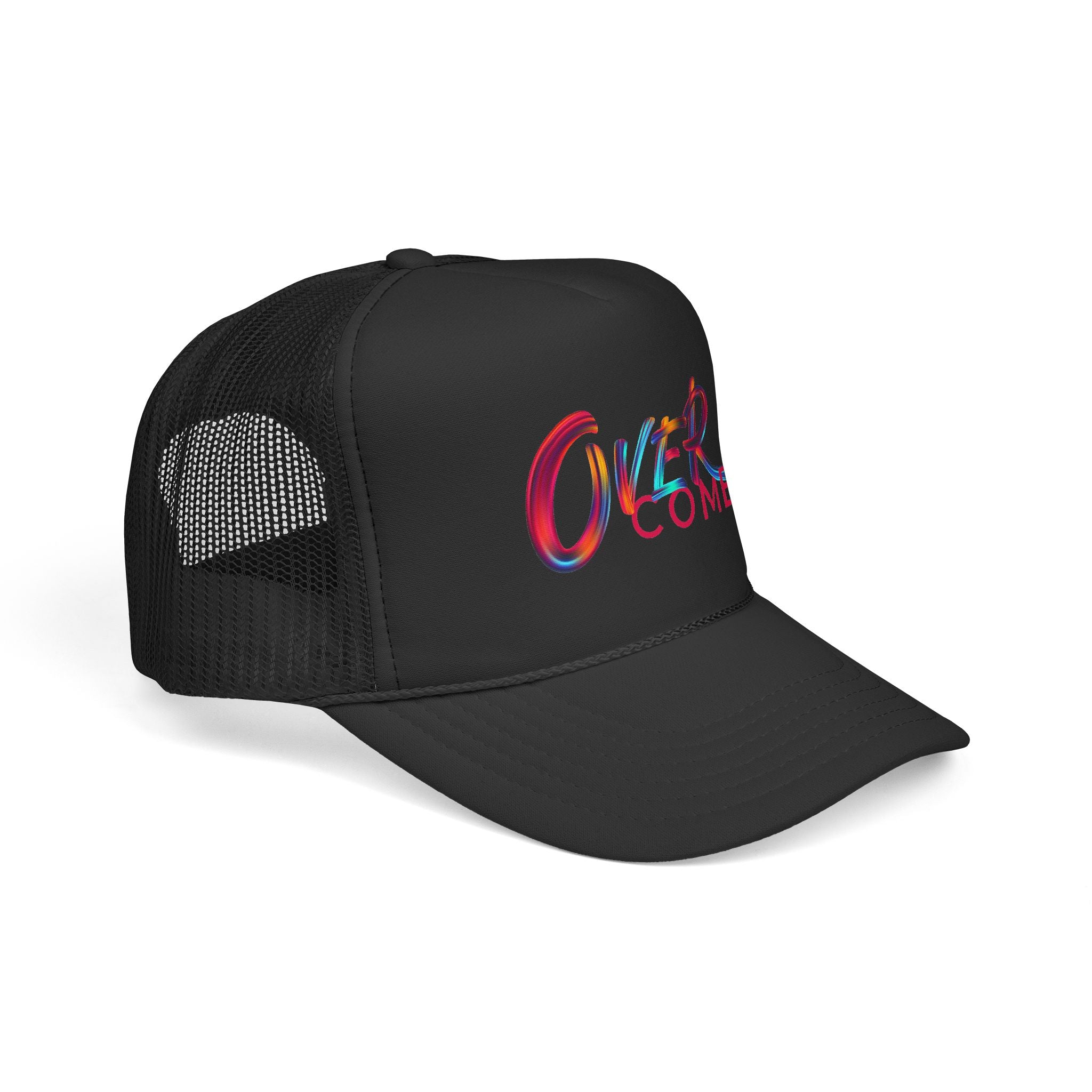 Overcomer Trucker Cap - Vibrant Brushstroke Faith Hat