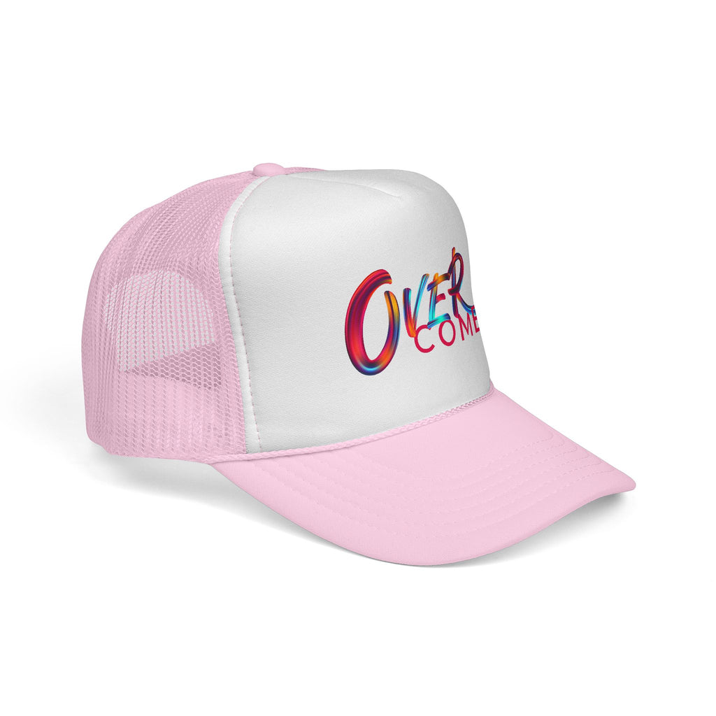 Overcomer Trucker Cap - Vibrant Brushstroke Faith Hat