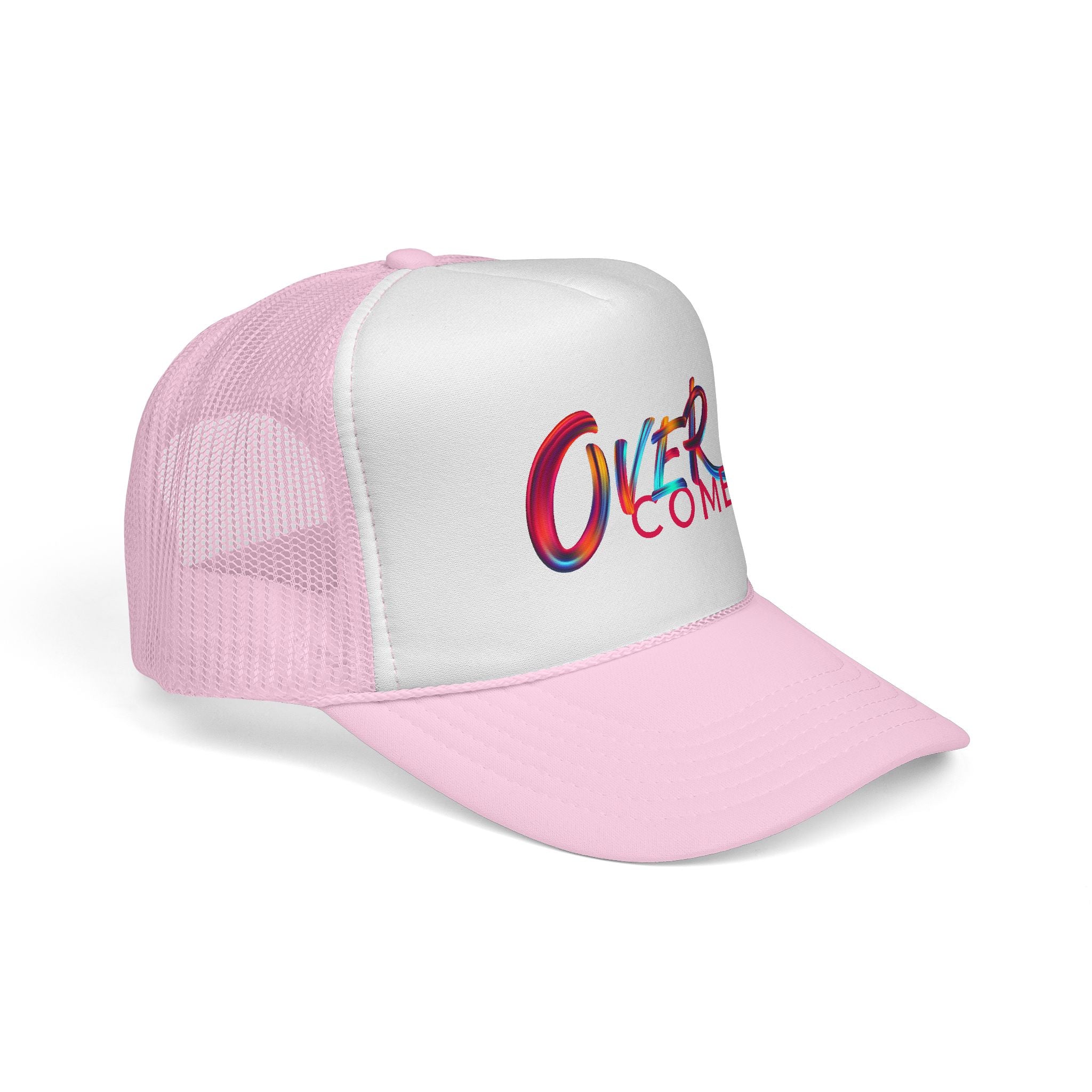 Overcomer Trucker Cap - Vibrant Brushstroke Faith Hat