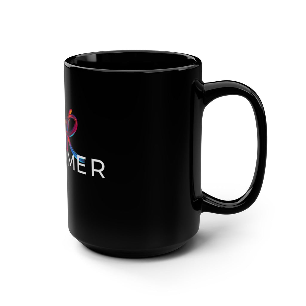 Overcomer Ceramic Mug — 15oz Black Inspirational Coffee Cup