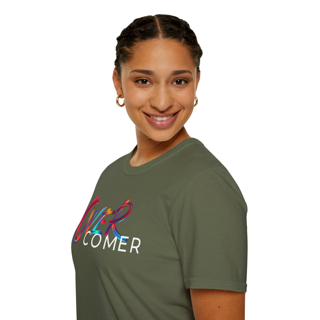 Over Colorful Script T-Shirt — Bold 'OVER' Graphic Tee