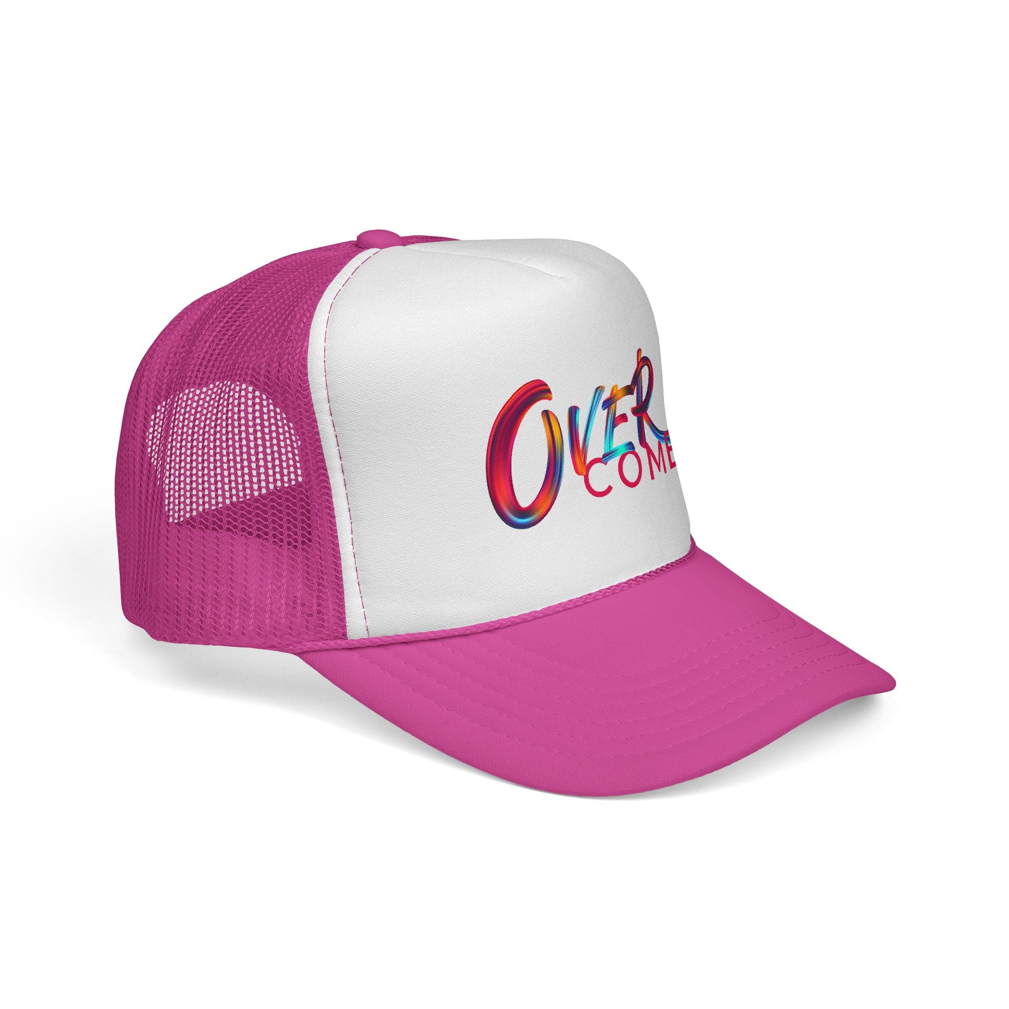 Overcomer Trucker Cap - Vibrant Brushstroke Faith Hat