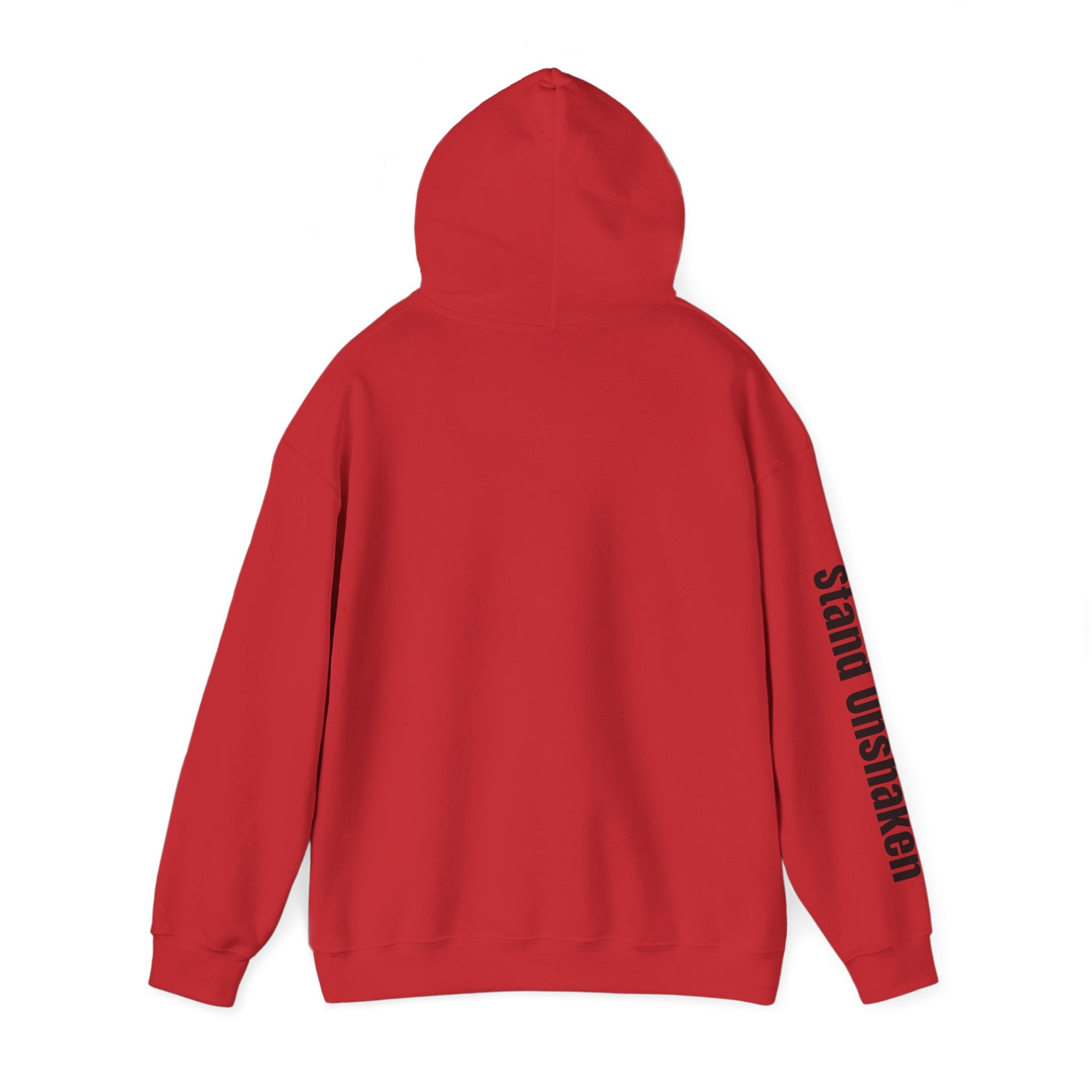 Ovoker Hoodie — “oh-ver-kuhm-er” Pronunciation Hoodie with ‘stand unshaken’ Sleeve Print