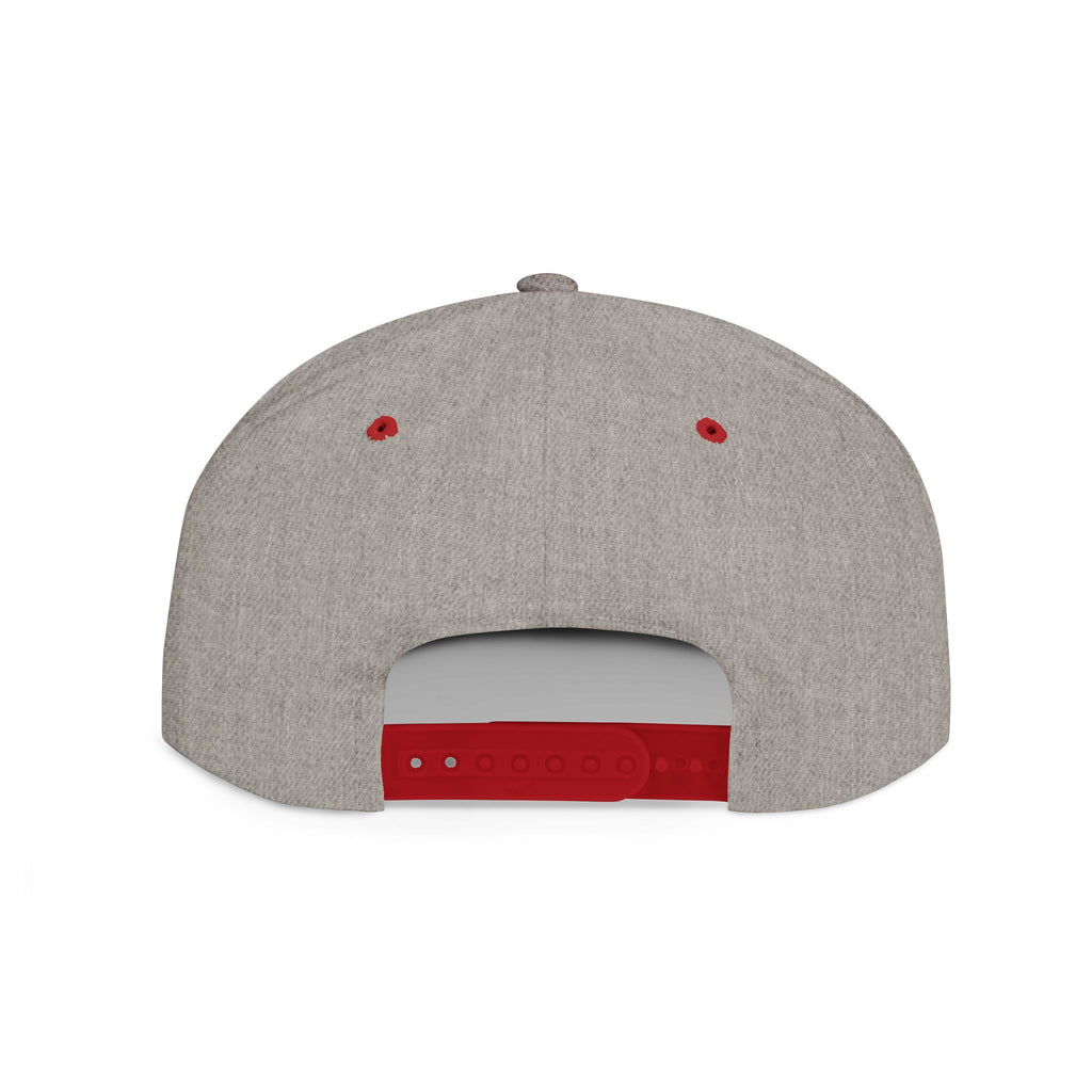 Flat Bill Snapback Hat — Minimal White Embroidered Logo Cap