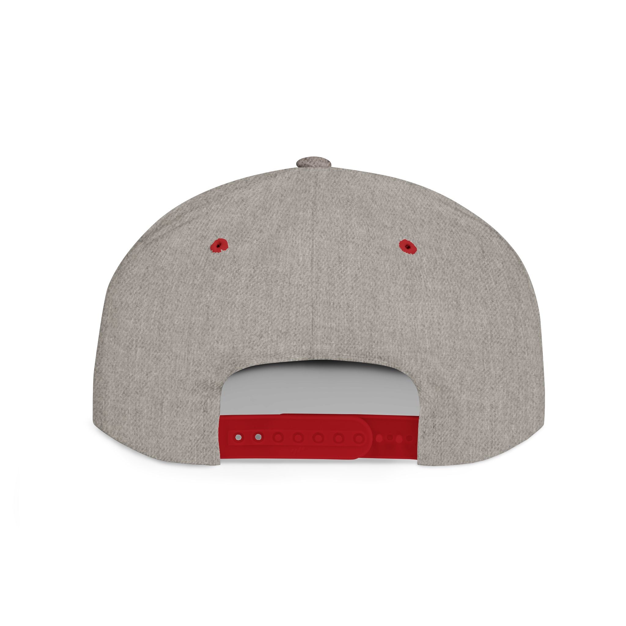Flat Bill Snapback Hat — Minimal White Embroidered Logo Cap