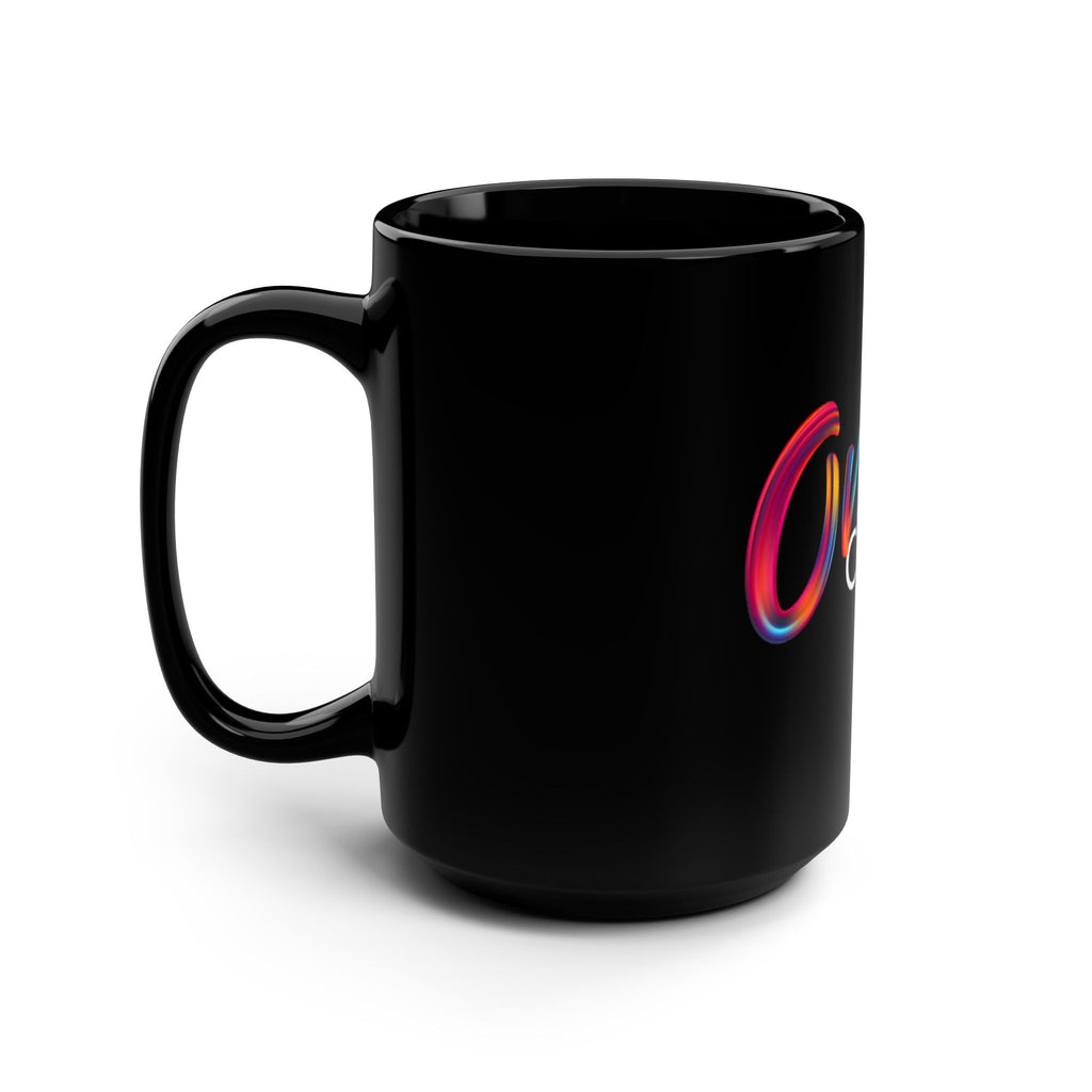 Overcomer Ceramic Mug — 15oz Black Inspirational Coffee Cup