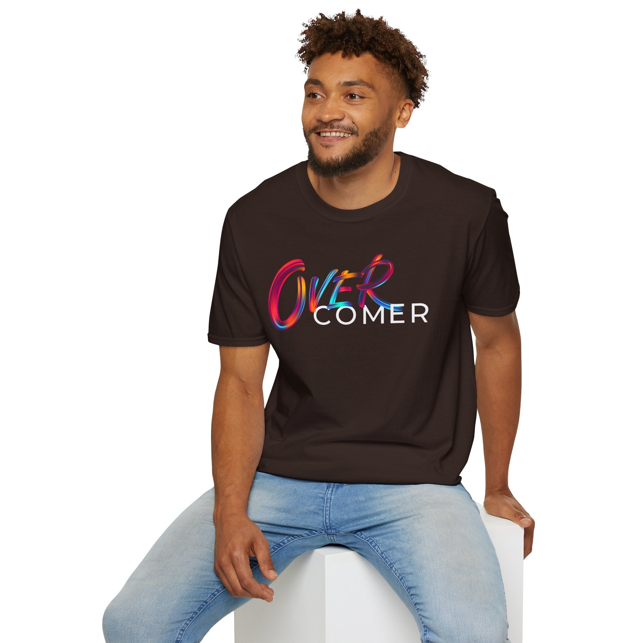 Over Colorful Script T-Shirt — Bold 'OVER' Graphic Tee
