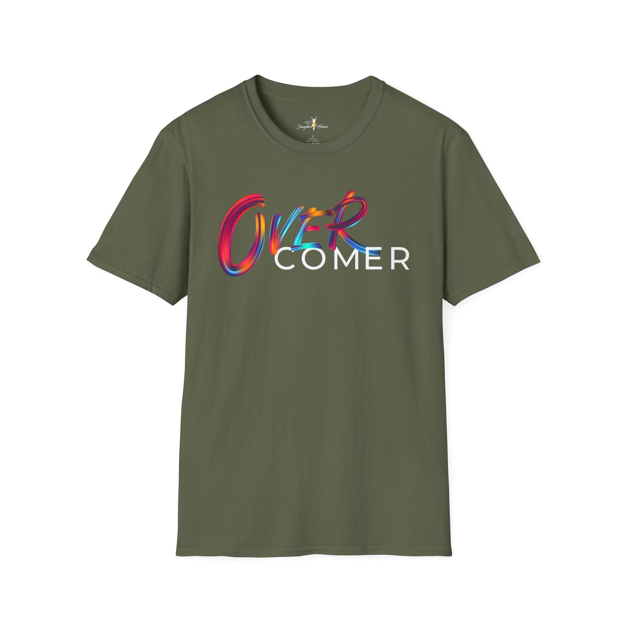 Over Colorful Script T-Shirt — Bold 'OVER' Graphic Tee