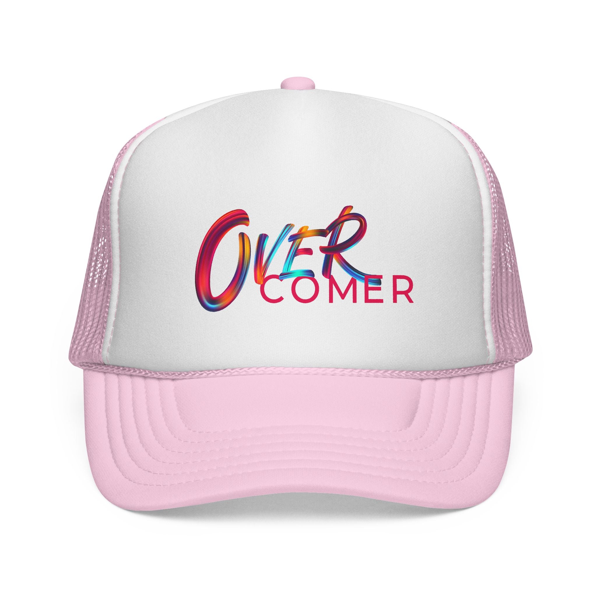 Overcomer Trucker Cap - Vibrant Brushstroke Faith Hat