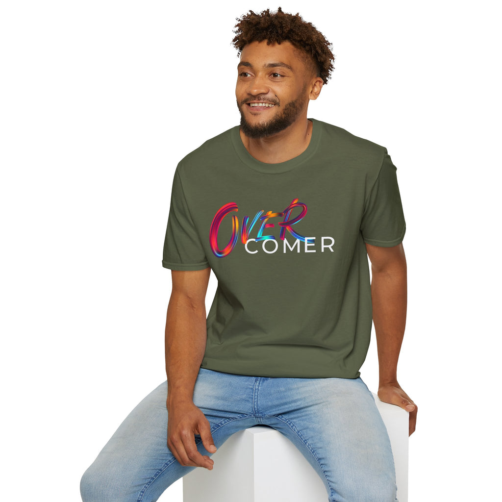 Over Colorful Script T-Shirt — Bold 'OVER' Graphic Tee