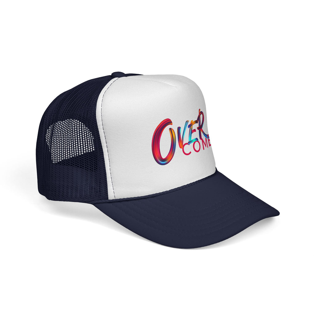 Overcomer Trucker Cap - Vibrant Brushstroke Faith Hat