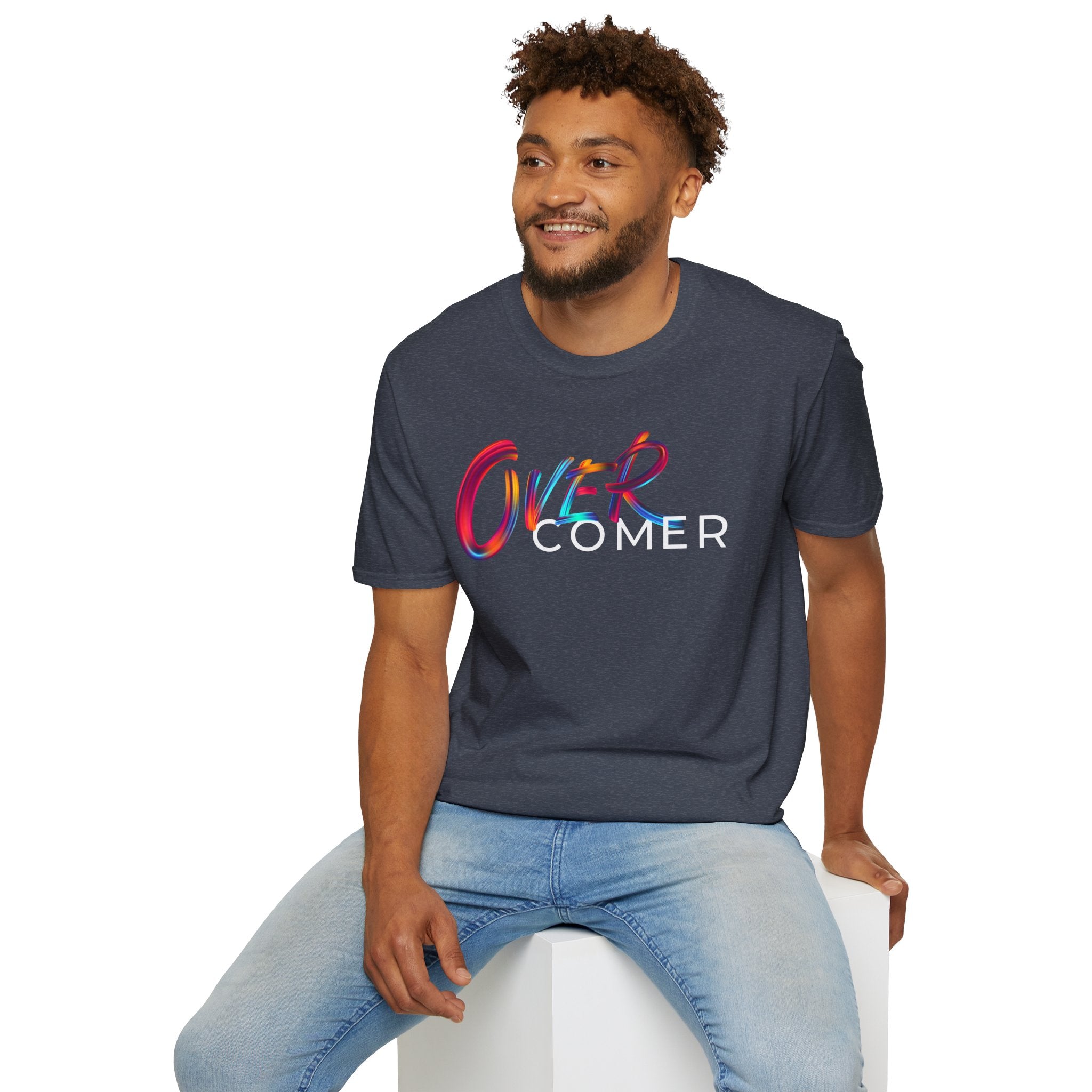 Over Colorful Script T-Shirt — Bold 'OVER' Graphic Tee